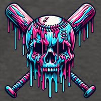 Baseball Skull Drip Baseball Drip Baseball Ice Cream Drip Vector Backpack