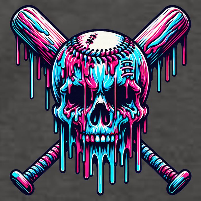 Baseball Skull Drip Baseball Drip Baseball Ice Cream Drip Vector Backpack