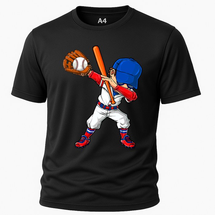 Baseballer Sports Dabbing Baseball Player Dad Gift Cooling Performance Crew T-Shirt
