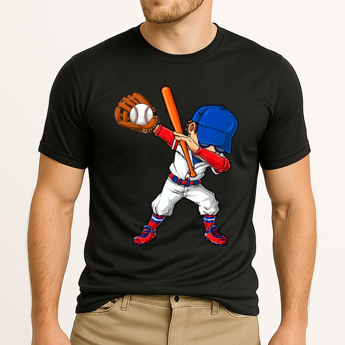 Baseballer Sports Dabbing Baseball Player Dad Gift Cooling Performance Crew T-Shirt