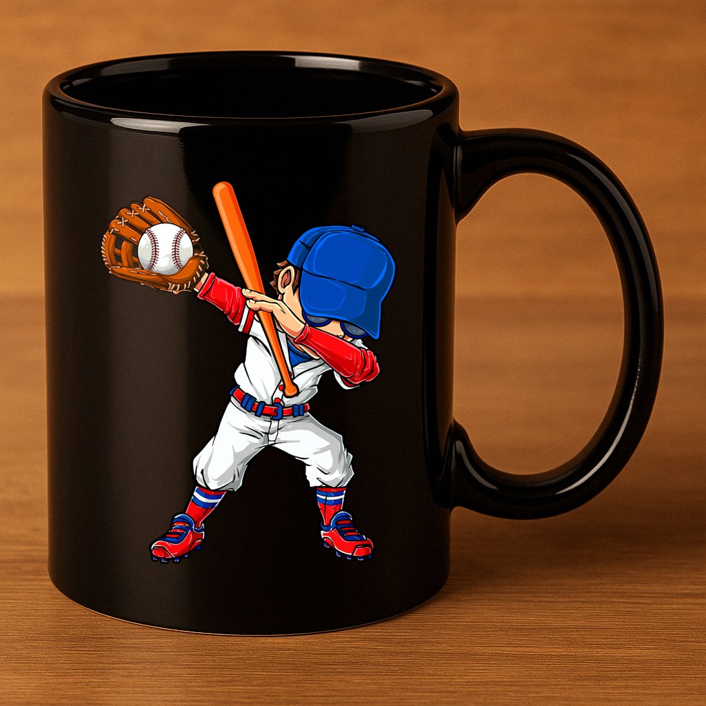 Baseballer Sports Dabbing Baseball Player Dad Gift 11oz C Handle Ceramic Mug