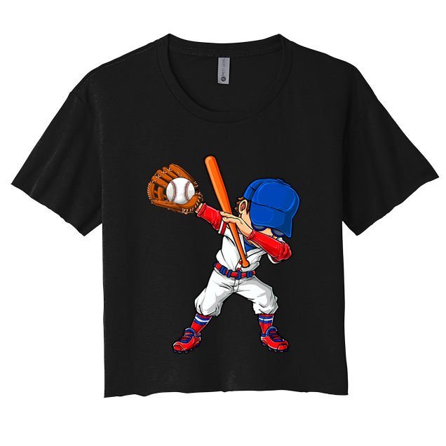 Baseballer Sports Dabbing Baseball Player Dad Gift Crop Top