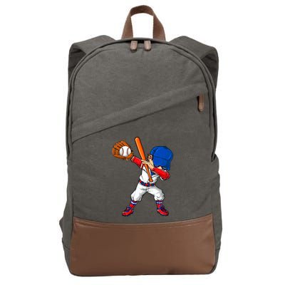 Baseballer Sports Dabbing Baseball Player Dad Gift Cotton Canvas Backpack