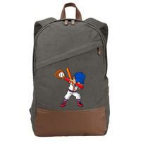 Baseballer Sports Dabbing Baseball Player Dad Gift Cotton Canvas Backpack