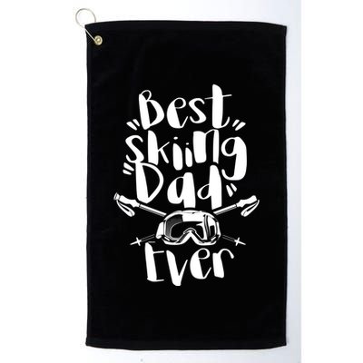 Best Skiing Dad Ever Skier Ski Father Daddy Papa Father's Cute Gift Golf Towel