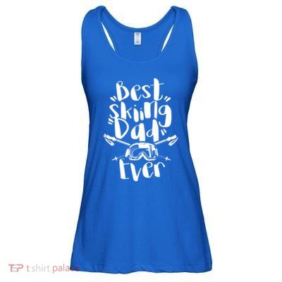 Best Skiing Dad Ever Skier Ski Father Daddy Papa Father's Cute Gift Ladies Essential Flowy Tank