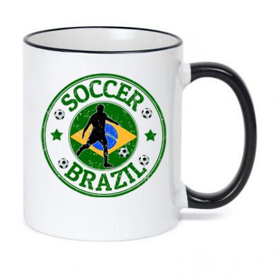 Brazil Soccer Design 11oz Black Color Changing Mug