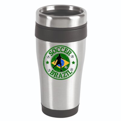 Brazil Soccer Design 16oz Travel Tumbler