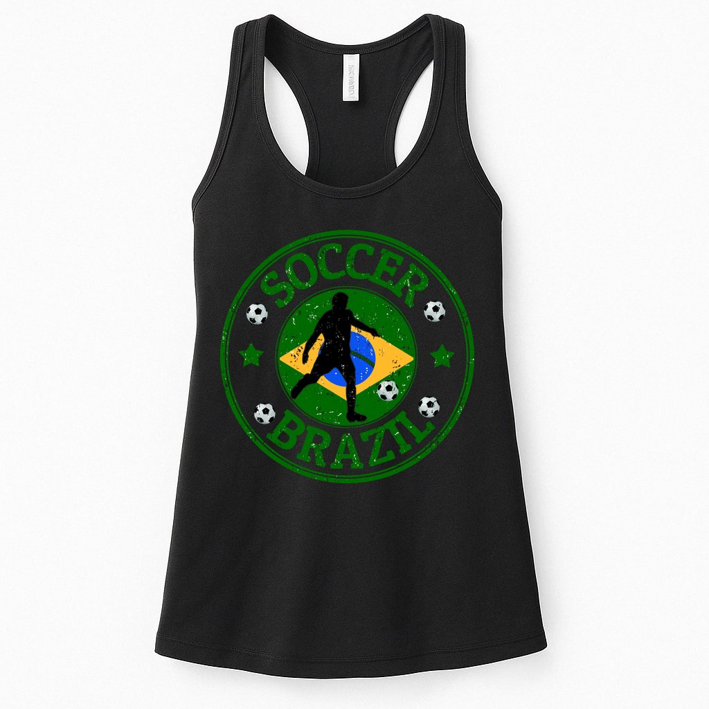 Brazil Soccer Design Womens Tank Top