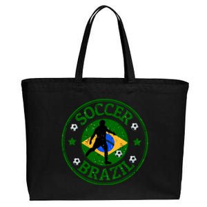 Brazil Soccer Design Cotton Canvas Jumbo Tote