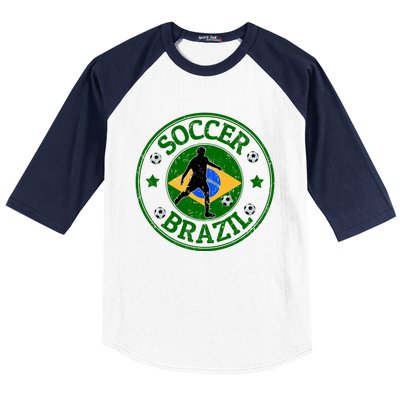 Brazil Soccer Design Baseball Sleeve Shirt