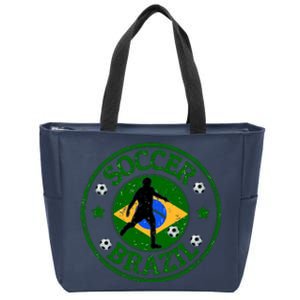 Brazil Soccer Design Zip Tote Bag