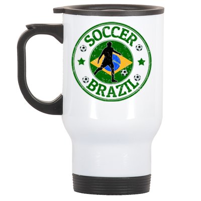 Brazil Soccer Design Stainless Steel Travel Mug