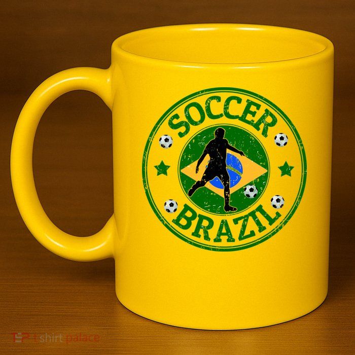 Brazil Soccer Design 11oz C Handle Ceramic Mug
