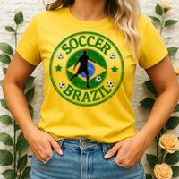 Brazil Soccer Design Womens T-Shirt