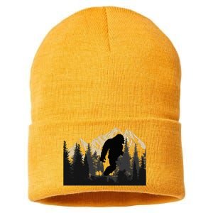 Bigfoot Sasquatch Design Trip Hiking Lovers Sustainable Knit Beanie