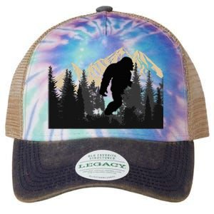 Bigfoot Sasquatch Design Trip Hiking Lovers Legacy Tie Dye Trucker Hat