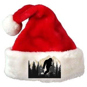 Bigfoot Sasquatch Design Trip Hiking Lovers Premium Christmas Santa Hat