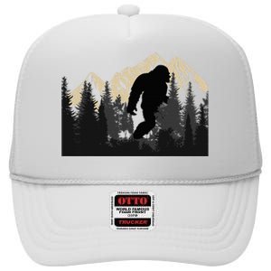 Bigfoot Sasquatch Design Trip Hiking Lovers High Crown Mesh Back Trucker Hat