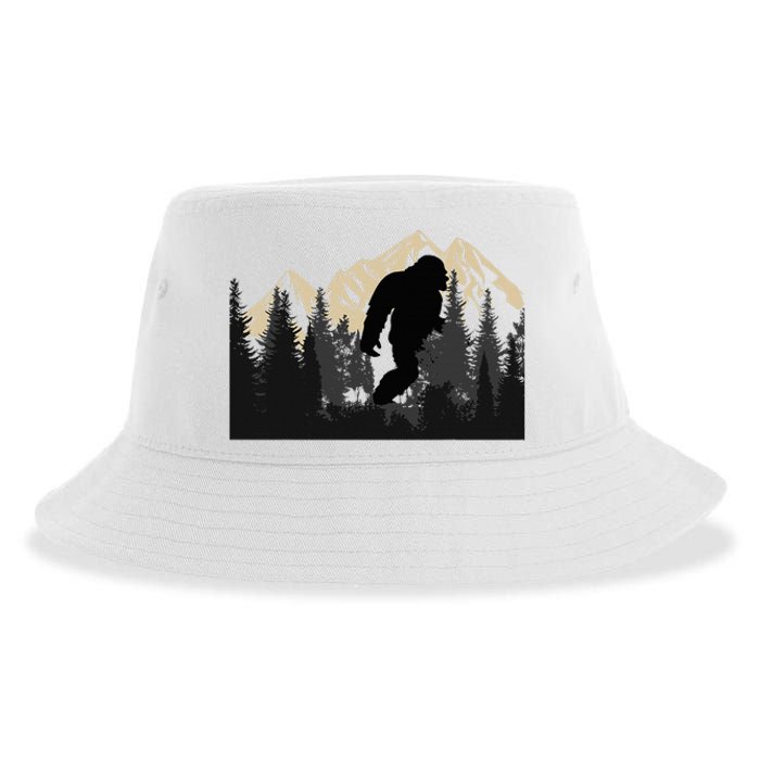 Bigfoot Sasquatch Design Trip Hiking Lovers Sustainable Bucket Hat