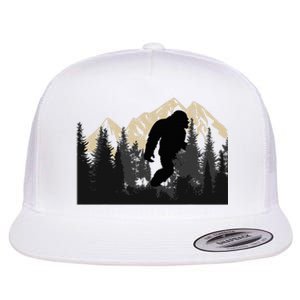 Bigfoot Sasquatch Design Trip Hiking Lovers Flat Bill Trucker Hat