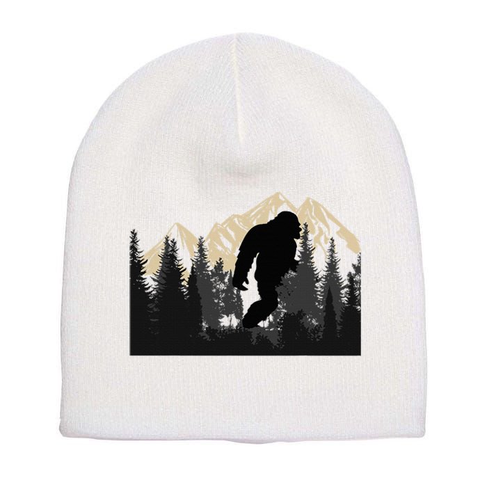 Bigfoot Sasquatch Design Trip Hiking Lovers Short Acrylic Beanie