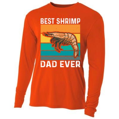 Best Shrimp Dad Ever Quote Shrimp Dad Great Gift Cooling Performance Long Sleeve Crew