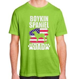 Boykin Spaniel Dad Dog Lover American Us Flag Adult ChromaSoft Performance T-Shirt