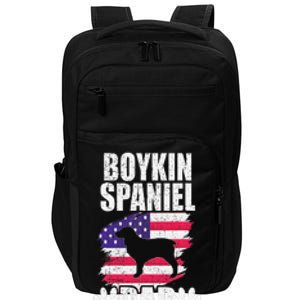 Boykin Spaniel Dad Dog Lover American Us Flag Impact Tech Backpack