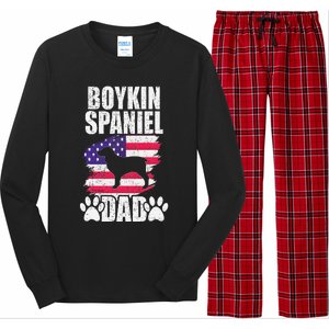 Boykin Spaniel Dad Dog Lover American Us Flag Long Sleeve Pajama Set