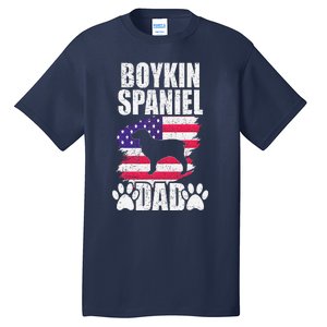 Boykin Spaniel Dad Dog Lover American Us Flag Tall T-Shirt