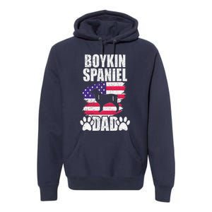 Boykin Spaniel Dad Dog Lover American Us Flag Premium Hoodie