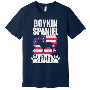 Boykin Spaniel Dad Dog Lover American Us Flag Premium T-Shirt