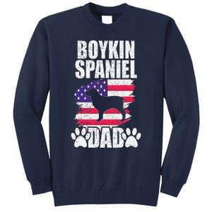 Boykin Spaniel Dad Dog Lover American Us Flag Tall Sweatshirt