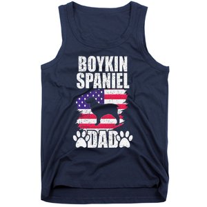 Boykin Spaniel Dad Dog Lover American Us Flag Tank Top