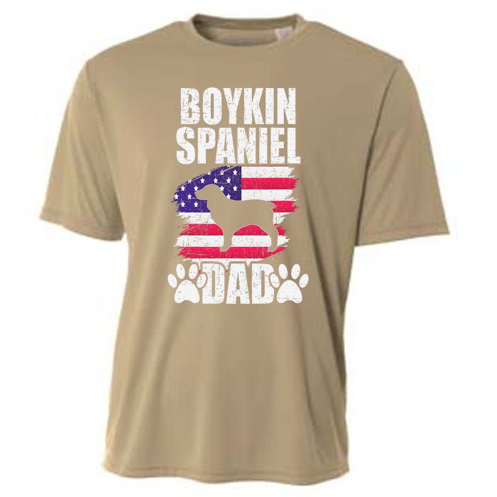 Boykin Spaniel Dad Dog Lover American Us Flag Cooling Performance Crew T-Shirt