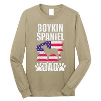 Boykin Spaniel Dad Dog Lover American Us Flag Long Sleeve Shirt