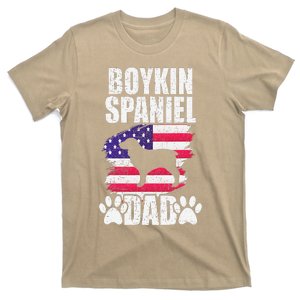 Boykin Spaniel Dad Dog Lover American Us Flag T-Shirt