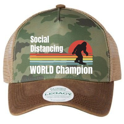 Bigfoot Social Distancing Champion, Funny Bigfoot Meme Legacy Tie Dye Trucker Hat
