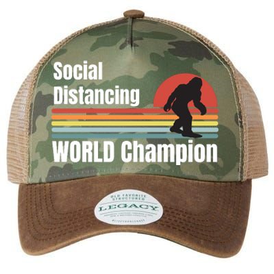 Bigfoot Social Distancing Champion, Funny Bigfoot Meme Legacy Tie Dye Trucker Hat