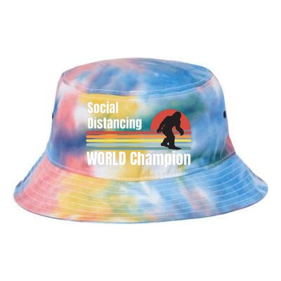 Bigfoot Social Distancing Champion, Funny Bigfoot Meme Tie Dye Newport Bucket Hat