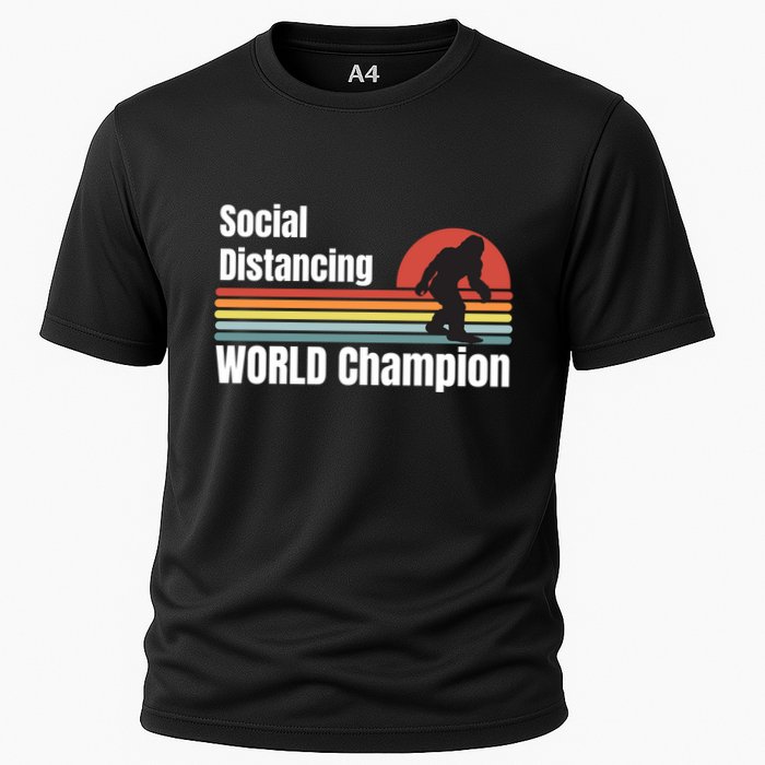 Bigfoot Social Distancing Champion, Funny Bigfoot Meme Cooling Performance Crew T-Shirt