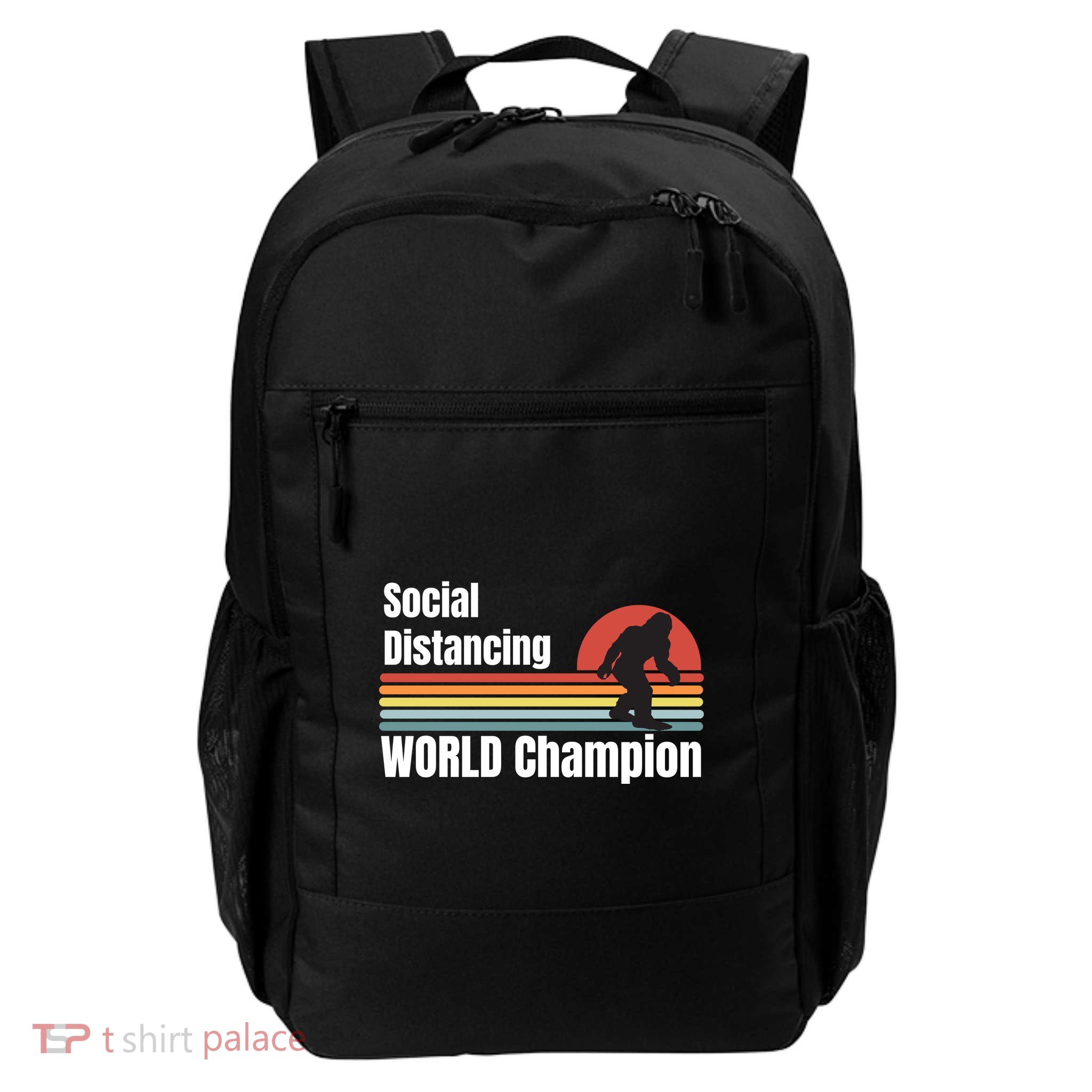 Bigfoot Social Distancing Champion, Funny Bigfoot Meme Backpack