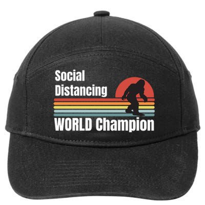 Bigfoot Social Distancing Champion, Funny Bigfoot Meme 7-Panel Snapback Hat