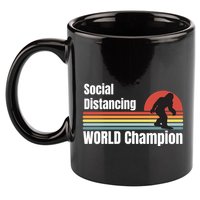 Bigfoot Social Distancing Champion, Funny Bigfoot Meme 11oz C Handle Ceramic Mug