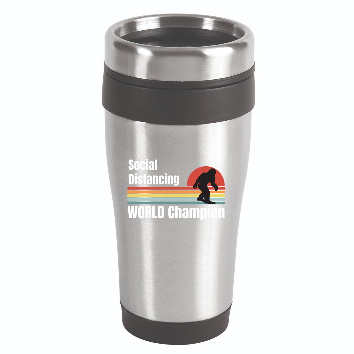 Bigfoot Social Distancing Champion, Funny Bigfoot Meme 16oz Travel Tumbler