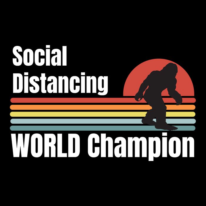 Bigfoot Social Distancing Champion, Funny Bigfoot Meme Cooling Performance Long Sleeve Crew