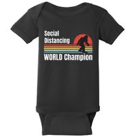 Bigfoot Social Distancing Champion, Funny Bigfoot Meme Baby Bodysuit