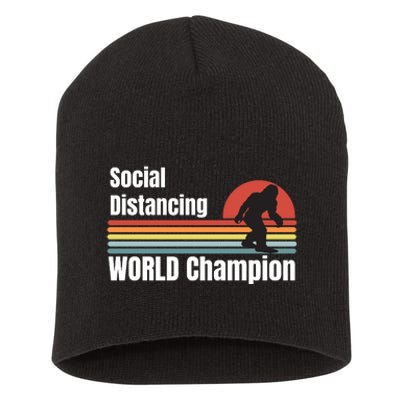 Bigfoot Social Distancing Champion, Funny Bigfoot Meme Short Acrylic Beanie