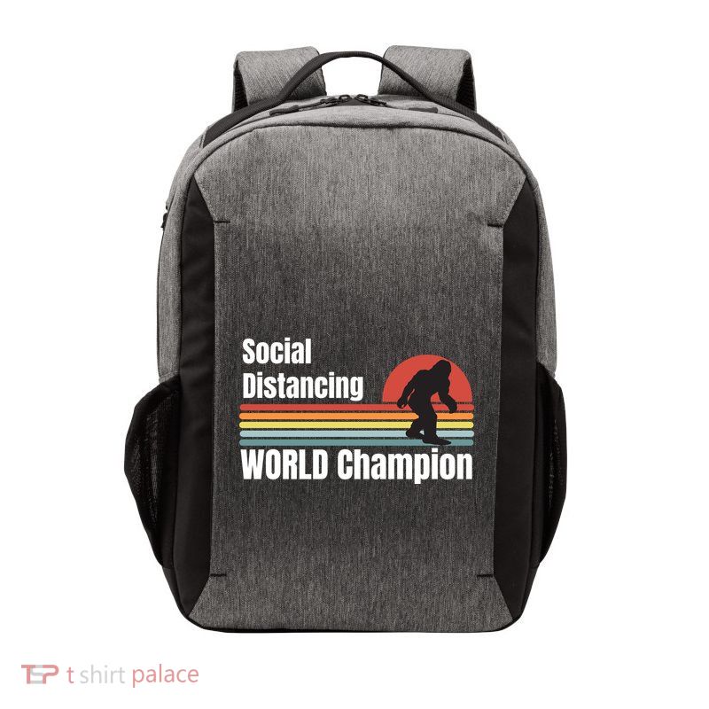 Bigfoot Social Distancing Champion, Funny Bigfoot Meme Vector Backpack